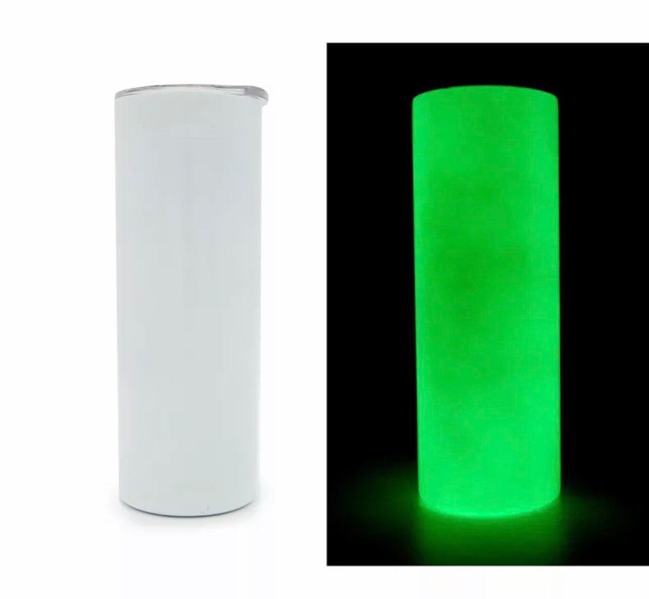 20oz glow in the dark sublimation tumbler/white to bright neon green/diy gifts