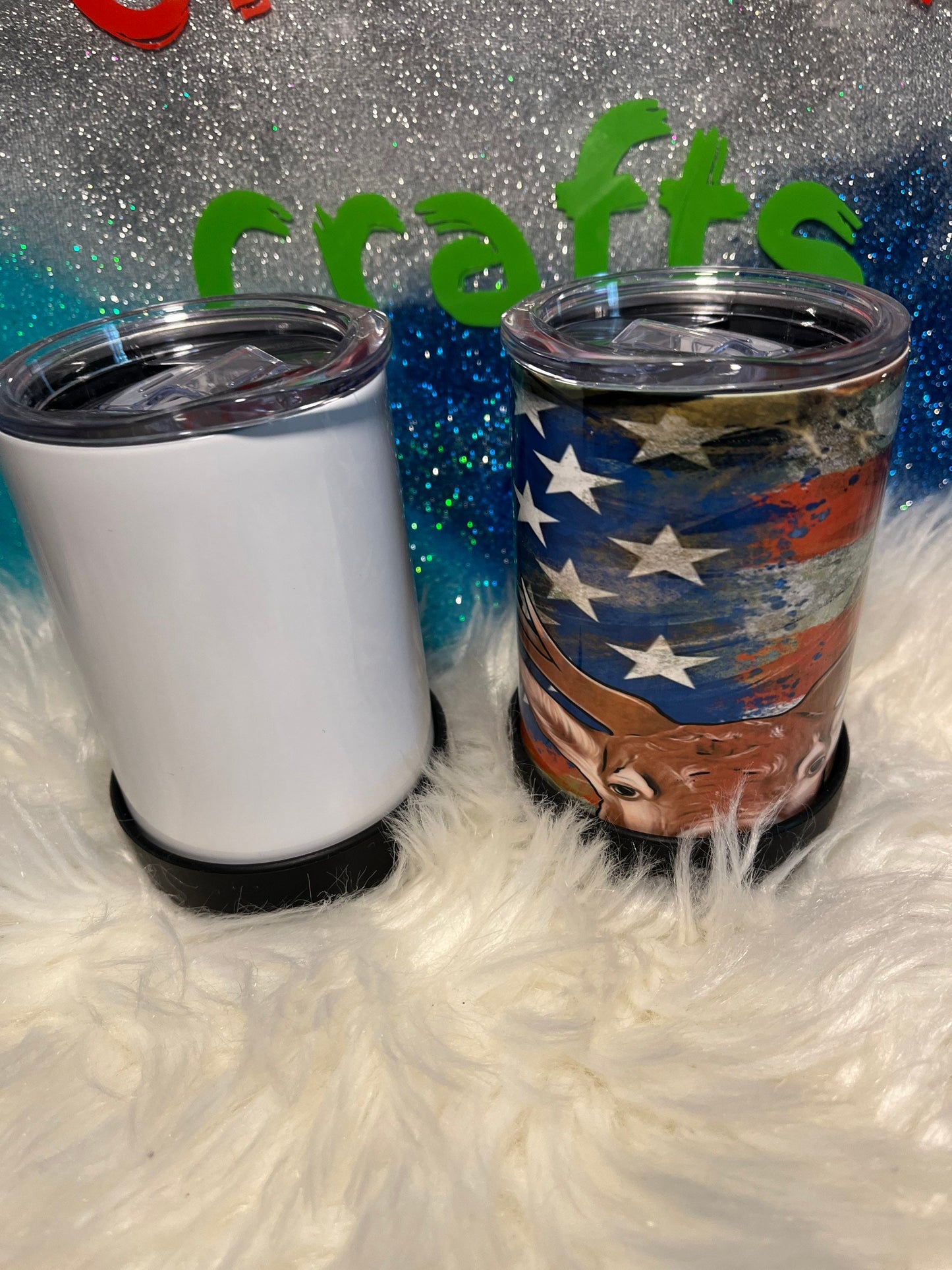 SUBLIMATION WHITE Blank Stainless Steel Insulated Soda Can Tumblers - 12,  15, 17 oz