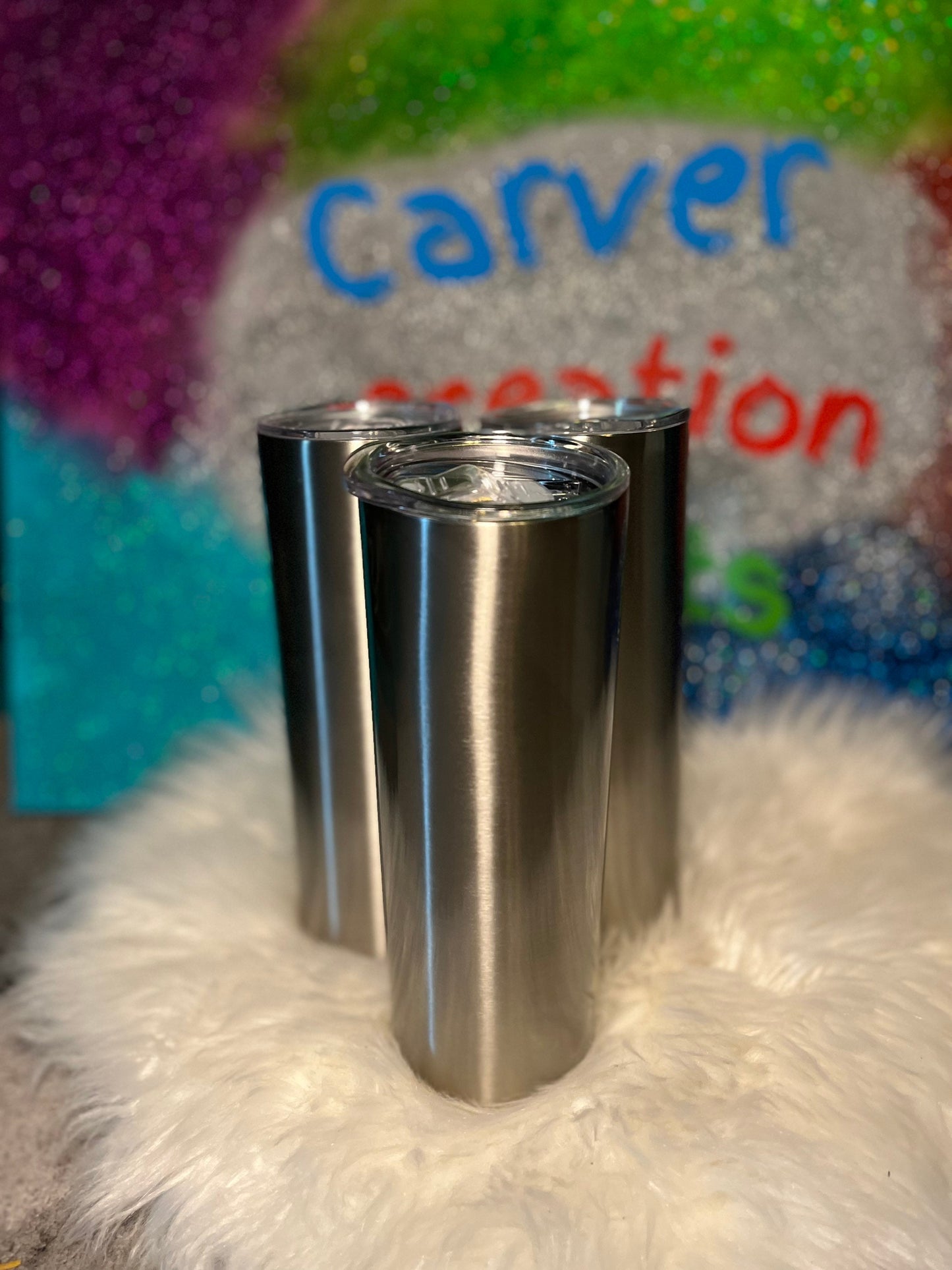 Ready to Ship!! Bundle Packs of 20oz Silver Color Stainless Steel Double Wall Vacuum Sealed Tumblers/Sublimation Ready/DIY Projects