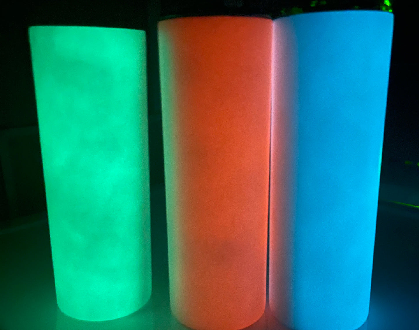 Glow in the dark cups in your choice of green, blue, or red/orange with your choice of design