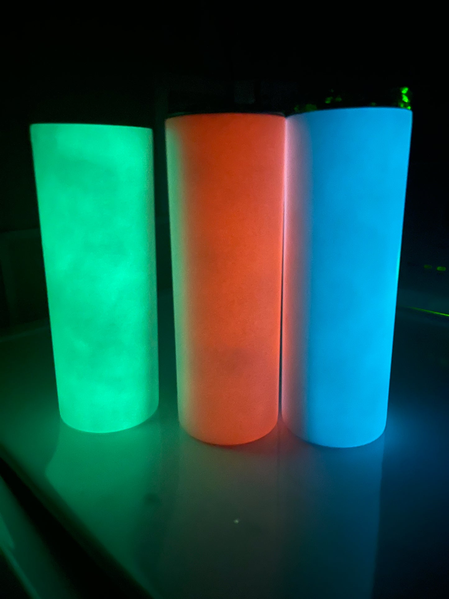 Glow in the dark cups in your choice of green, blue, or red/orange with your choice of design